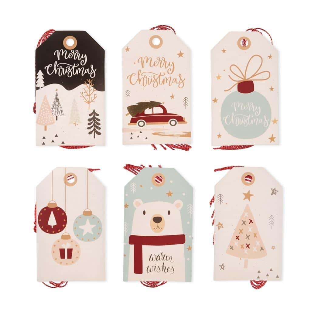 Dalprint dpCraft Gift tags with string 24 pcs - perfect for Christmas