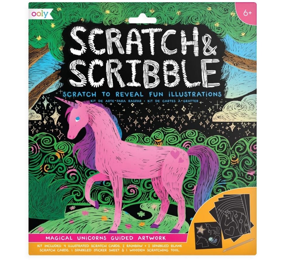 Scratch & Scribble Magic Unicorns - Scratch art set for creative kids
