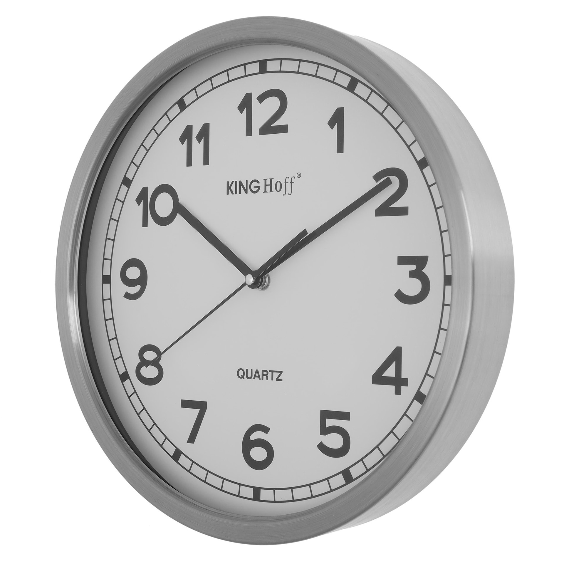 Kinghoff Wall Clock, Stainless Steel, Ø34 cm - elegant addition to your interior