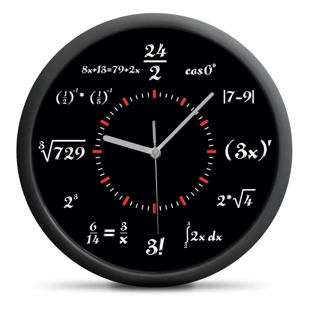 Wall clock with mathematical equations - original gift for mathematicians