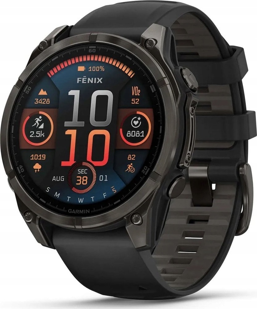 Garmin Fenix 8 Sapphire Titanium Carbon Grey DLC 47mm Black - sports watch for demanding users