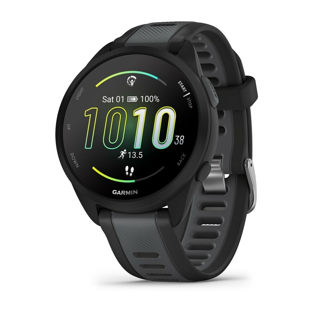 Garmin Forerunner 165 Music - AMOLED 43mm Sports Watch Black/Slate Grey