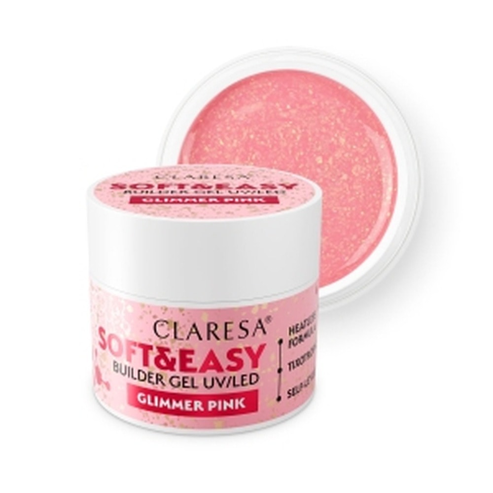 Claresa Builder Gel Glimm Pink 45g - perfect for nail styling