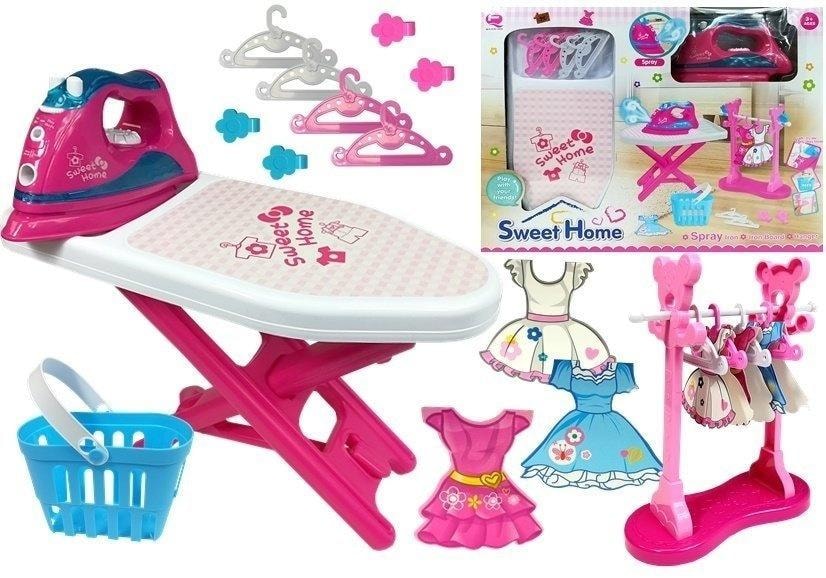 Leantoys Pink iron with ironing board - perfect set for little housewives
