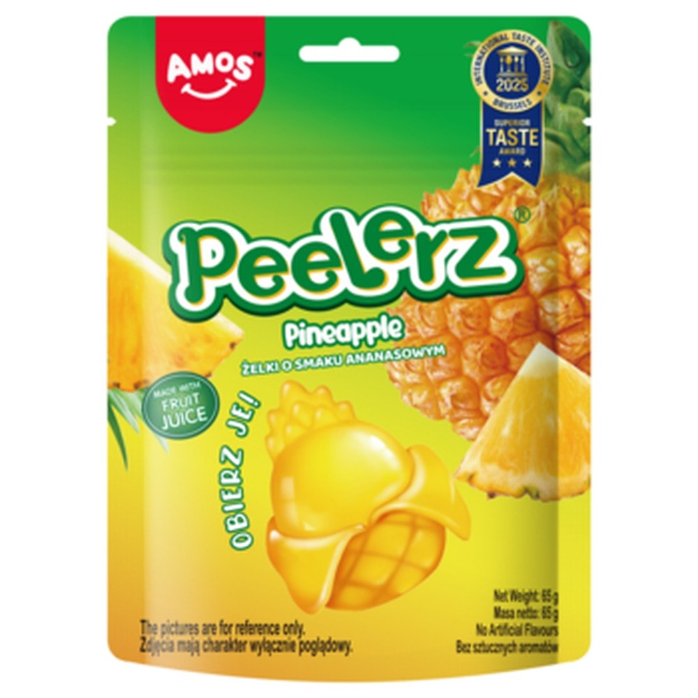AMOS Peelerz Pineapple Jellies 65g - Tropical Snack