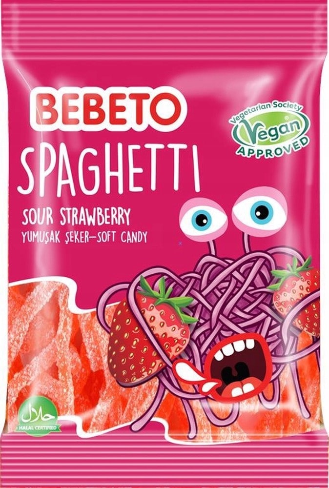 Bebeto Strawberry Spaghetti Gummies - sweet snack for everyone