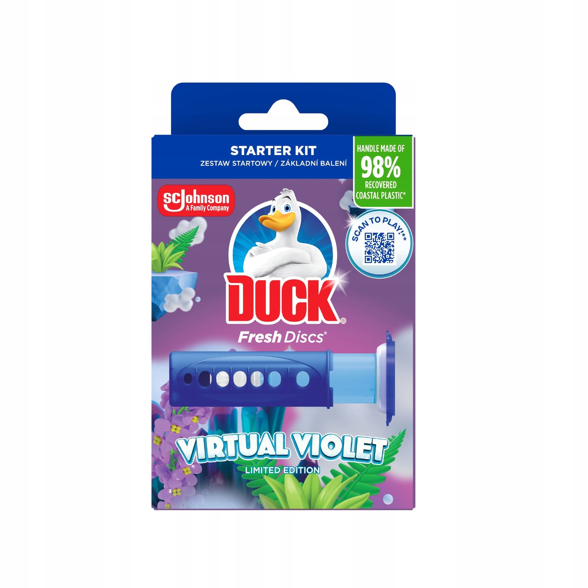 Duck Virtual Violet - Toilet gel disc with floral scent