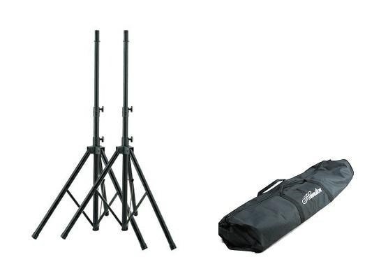Set of 2 aluminum speaker stands with carrying case - perfect solution for musicians