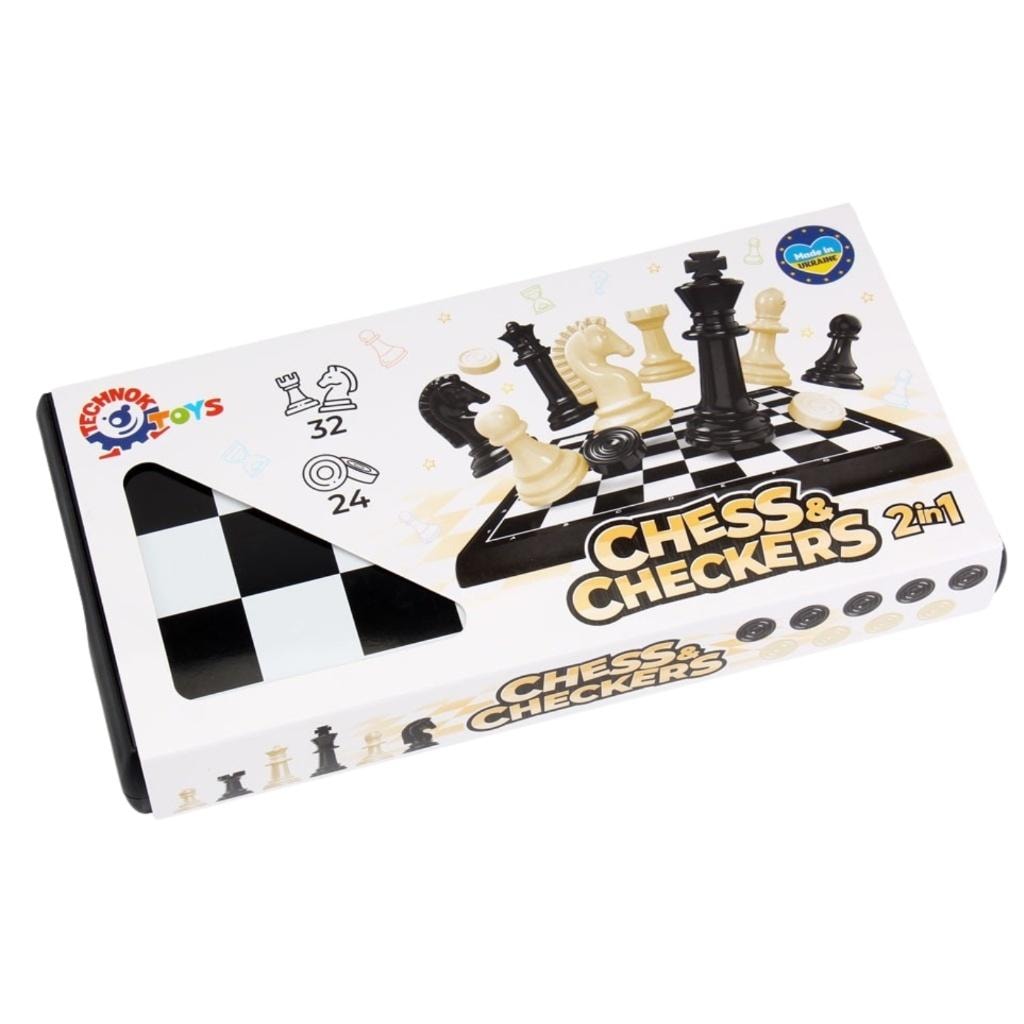 2-in-1 Chess and Checkers Game Set - perfect as a gift