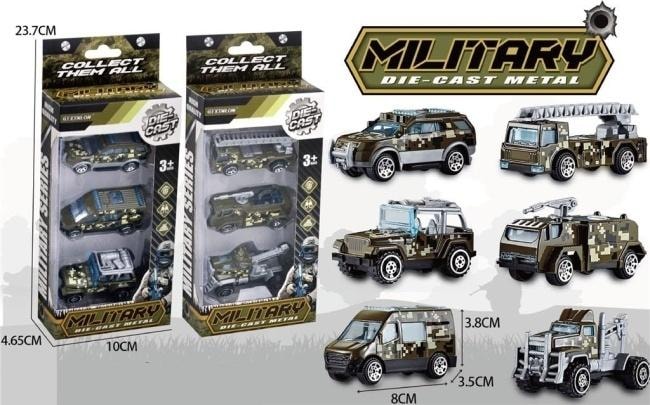 Merkpol Set of 3 metal military vehicles - perfect gift for military fans