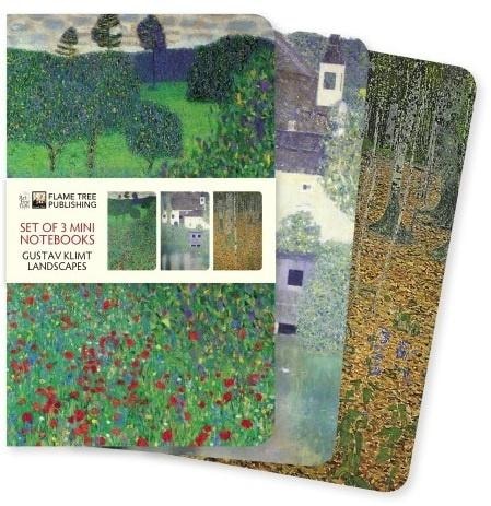 Gustav Klimt Set of 3 Notebooks - Landscapes with Blank and Lined Pages