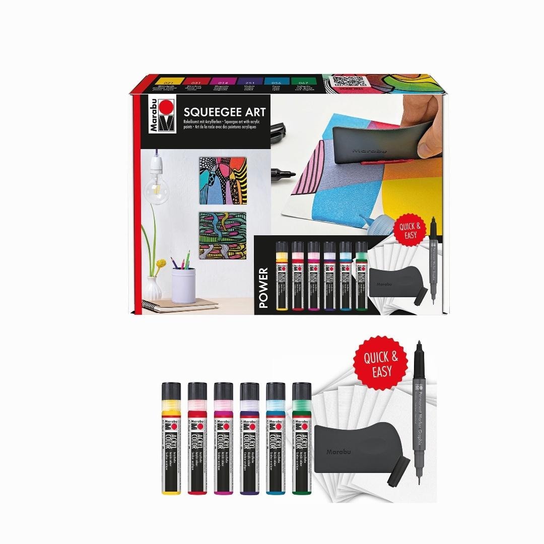 Marabu Acryl Color Squeegee - Art set with acrylic paints