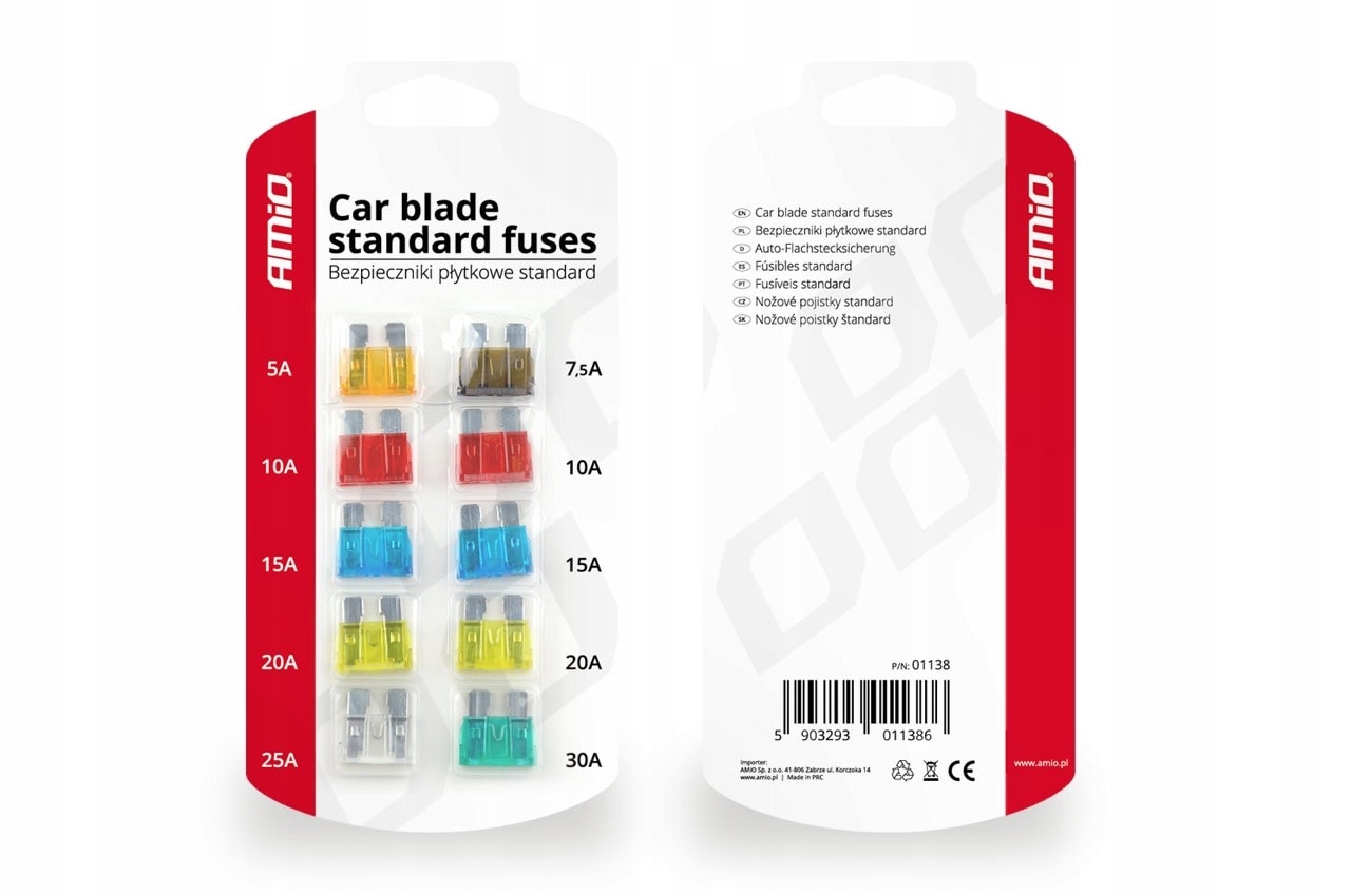 Fuses Car fuses set blade fuses UNI Standard - installation protection