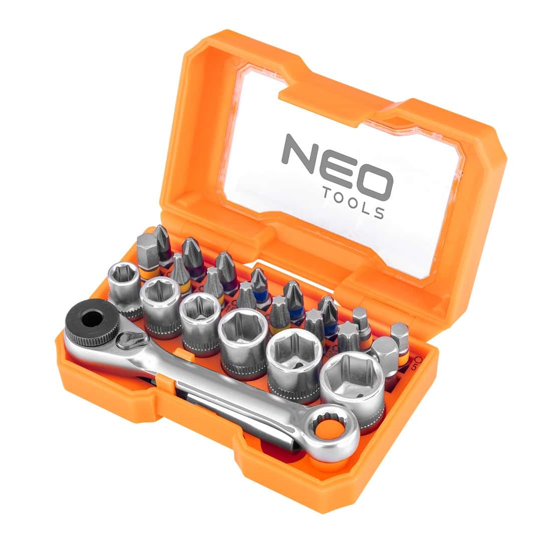 NEO TOOLS Bit and socket set - 24 pieces for every DIY enthusiast