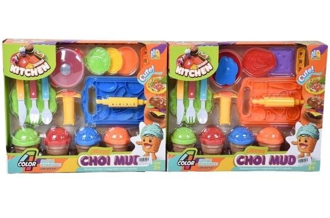 Creative Choi Mut Playdough Set - MIX 4 Colors with Kitchen Accessories