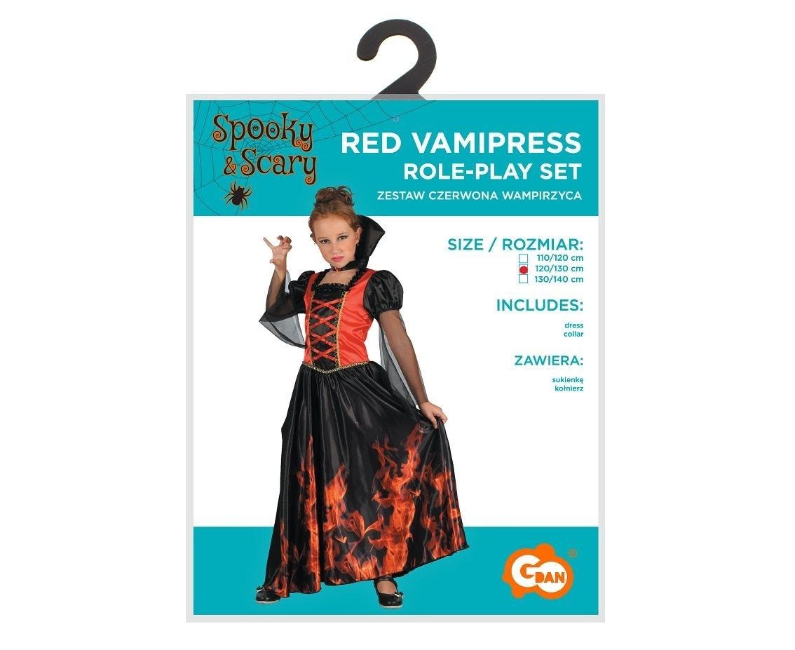 Godan Red Vampire Girl Costume for kids - perfect for costume parties