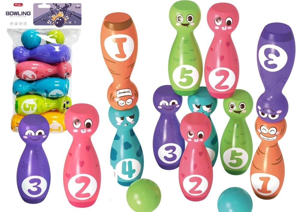 Leantoys Colorful bowling game set - 10 pieces for children