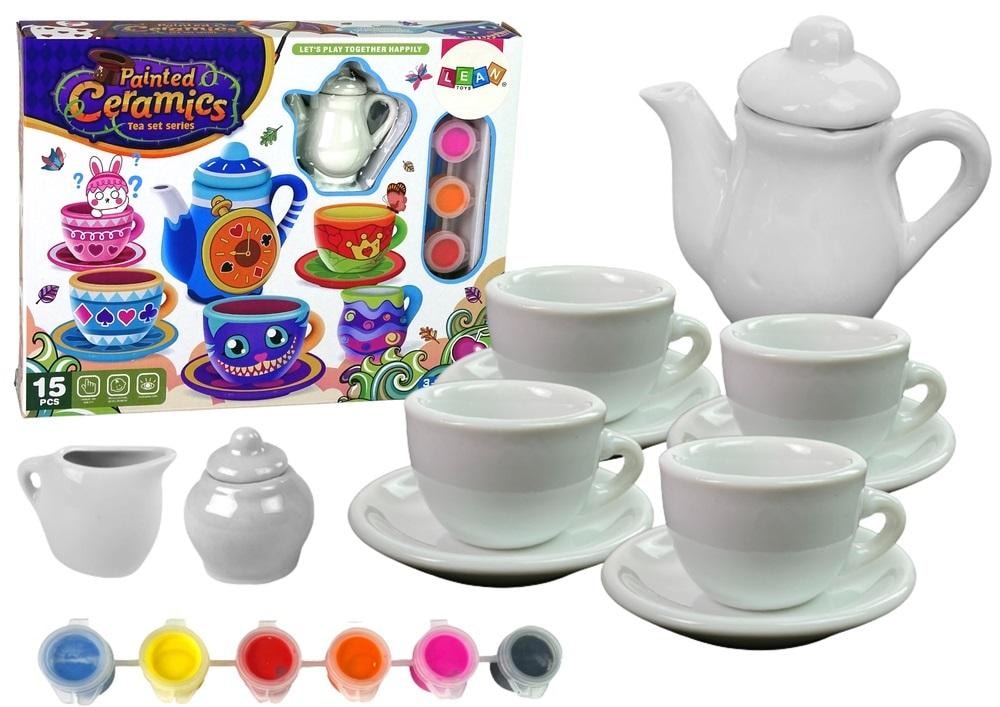 Creative DIY Kit - Porcelain Tea Set Painting Kit for Children