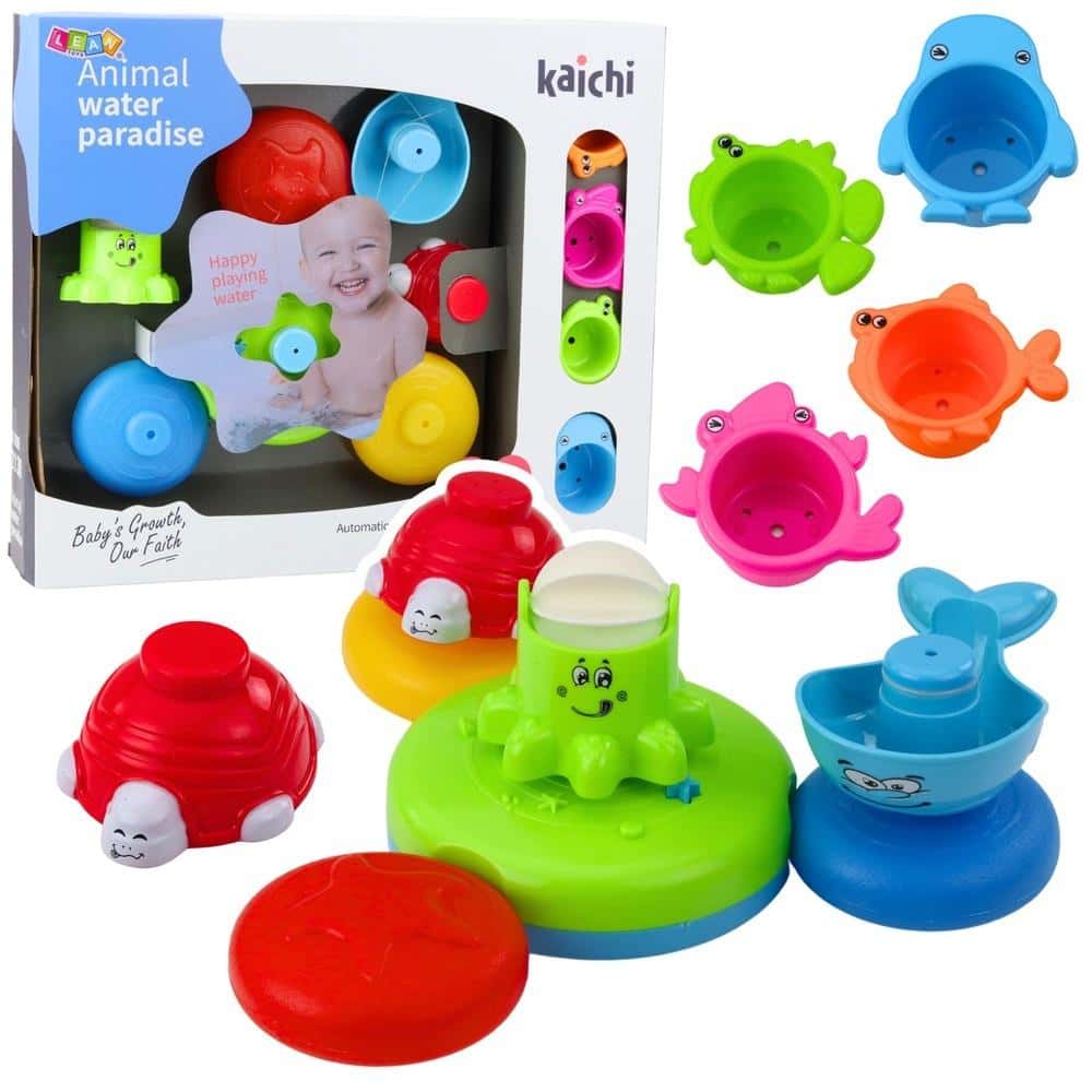 Leantoys Bath toy with animals and fountain - interactive fun