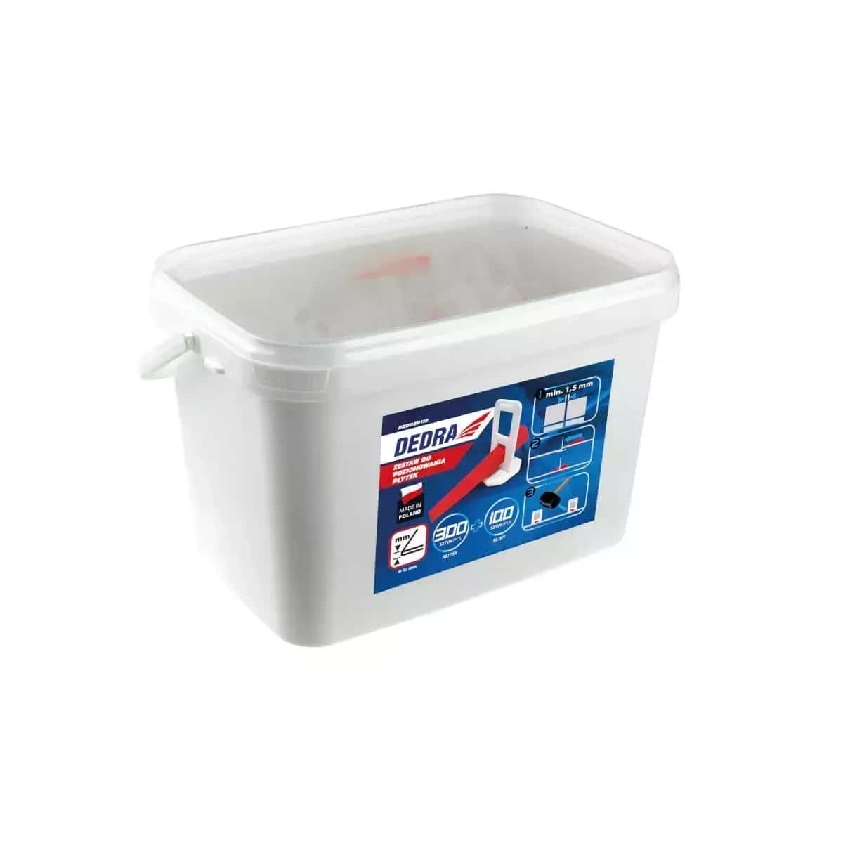 Tile Leveling Set - 300 Clips + 100 Wedges in 5L Bucket