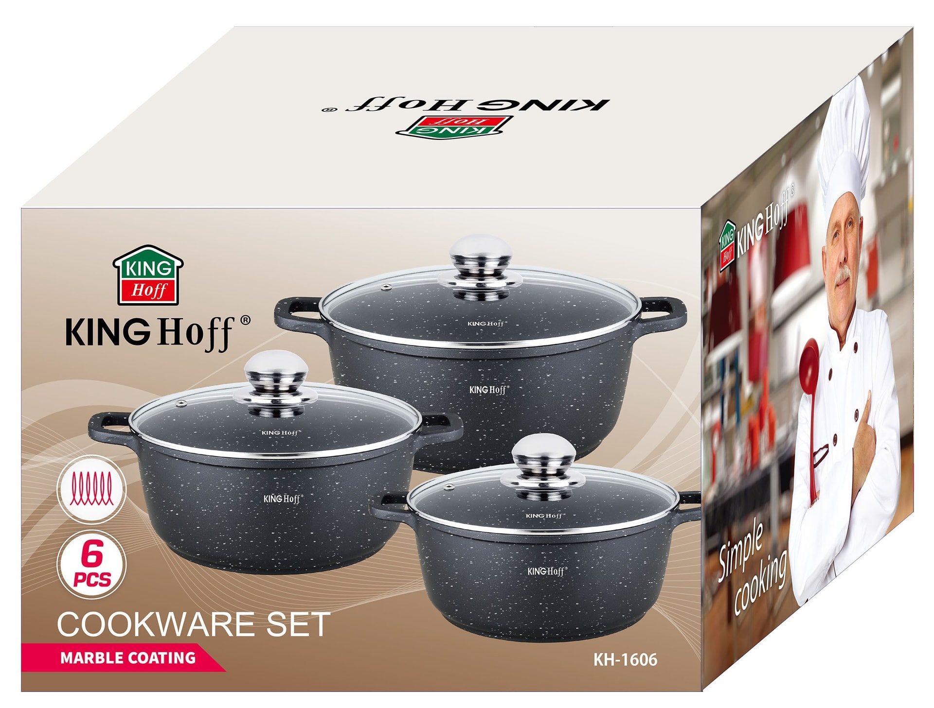 Kinghoff 6-piece cookware set - Discover the joy of cooking!
