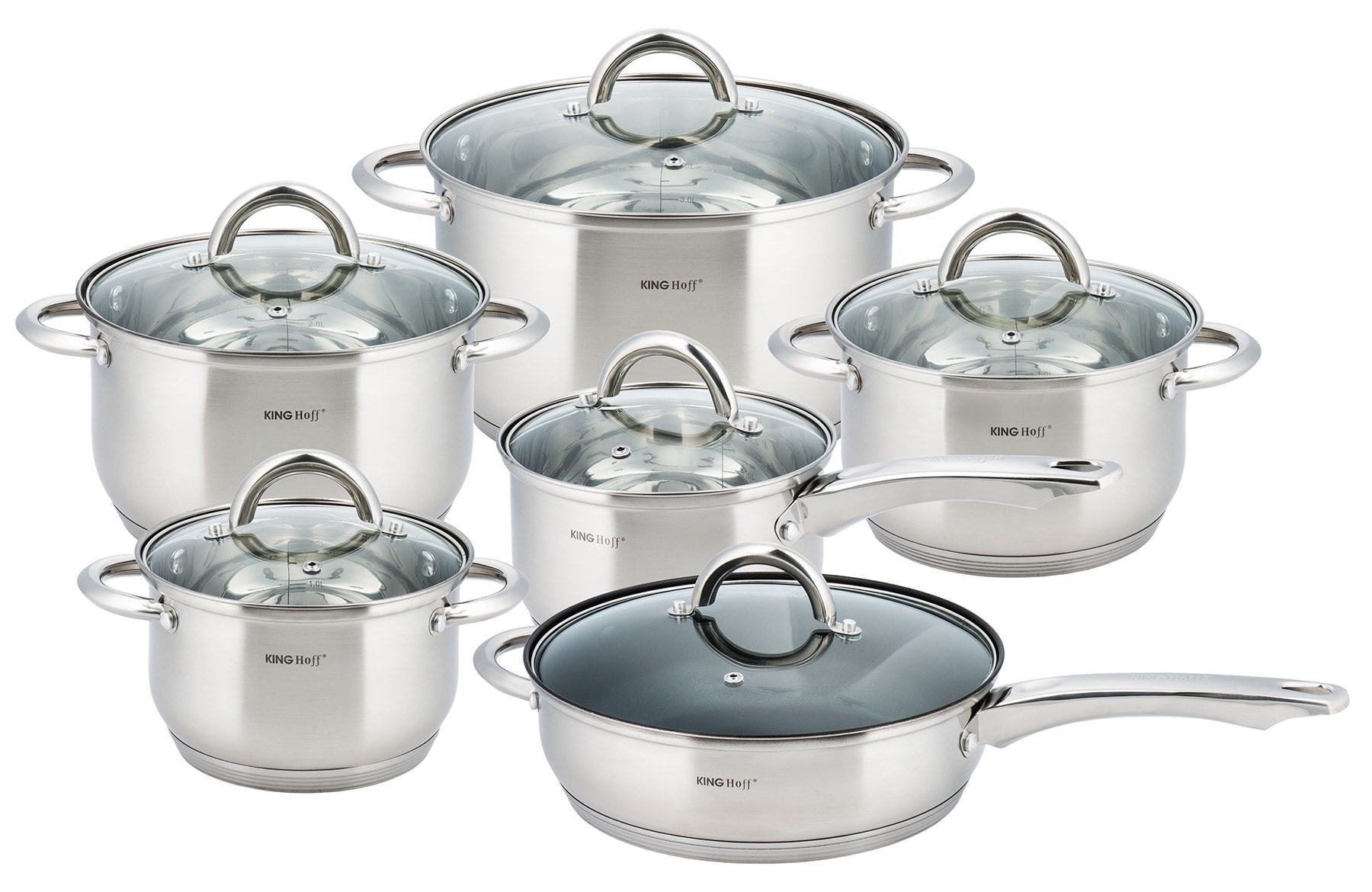 Kinghoff 12-piece stainless steel cookware set - perfect for any kitchen
