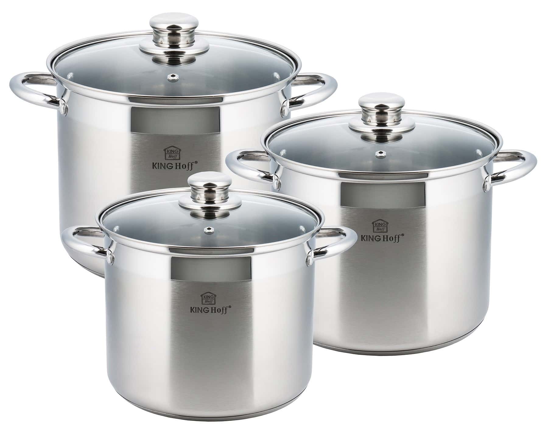 KingHoff 6-piece stainless steel cookware set - perfect for any kitchen