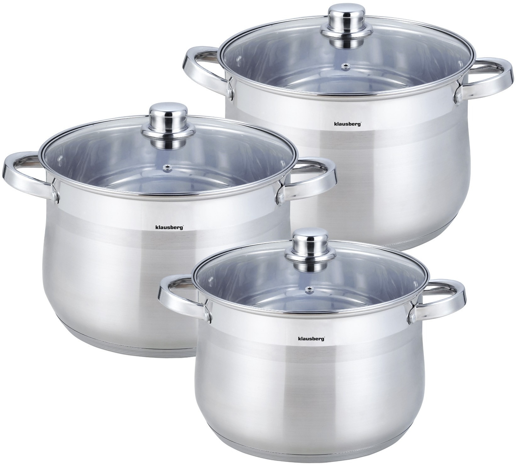 Klausberg Steel Cookware Set - 6 pieces, various sizes