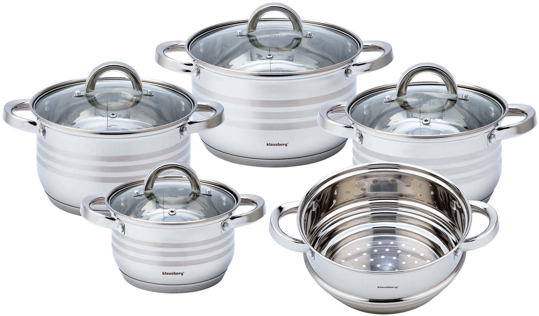 Klausberg Stainless Steel Cookware Set KB-7695 - 8 pieces