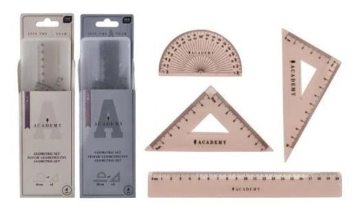 Academy Geometry set with 20cm ruler - ideal for students