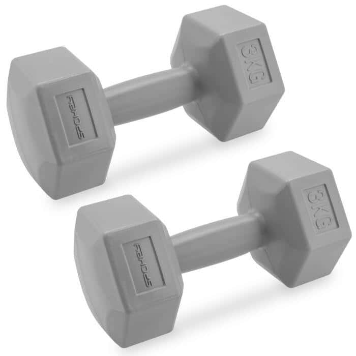Spokey Monster - Hexagonal Dumbbell Set 2x3kg - perfect for strength training