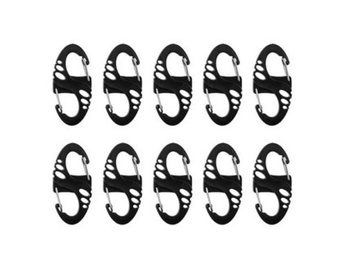 Mil-Tec S-Hook Carabiner Set - Black, reliable fastening