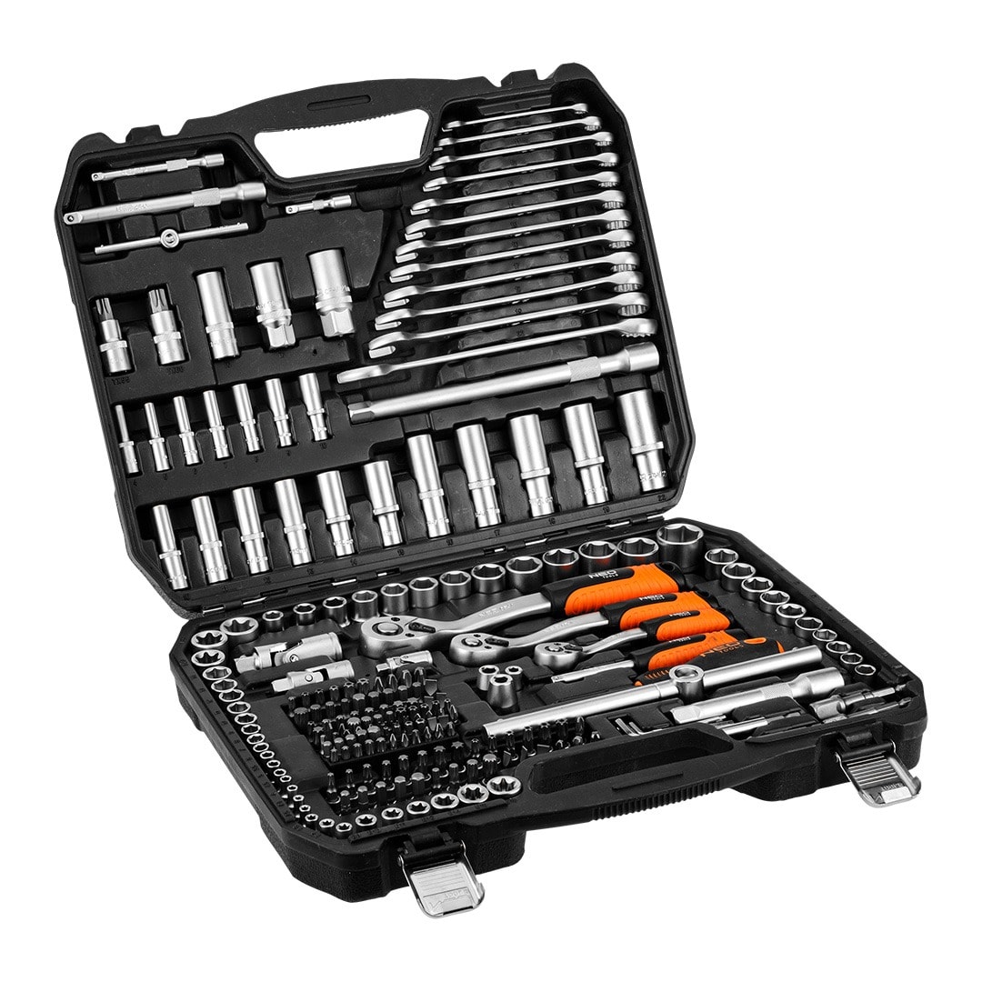 NEO TOOLS Socket wrench set 220 pieces - reliable partner in every workshop
