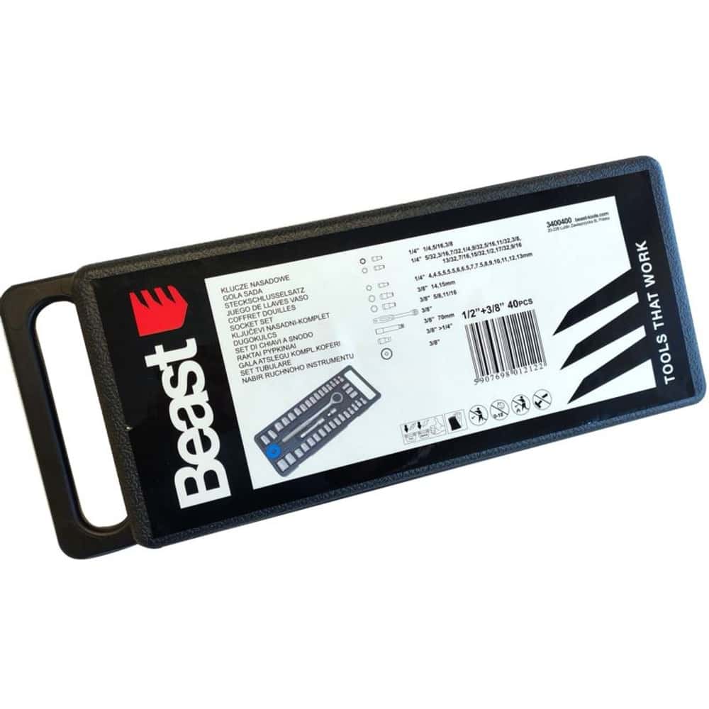 Socket Wrench Set with Ratchet 4-13mm - 40 Pieces in Case