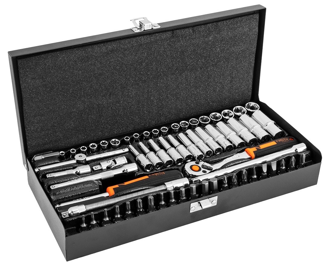 Neo Tools Socket Wrench Set 1/4" - 63 pieces for demanding users