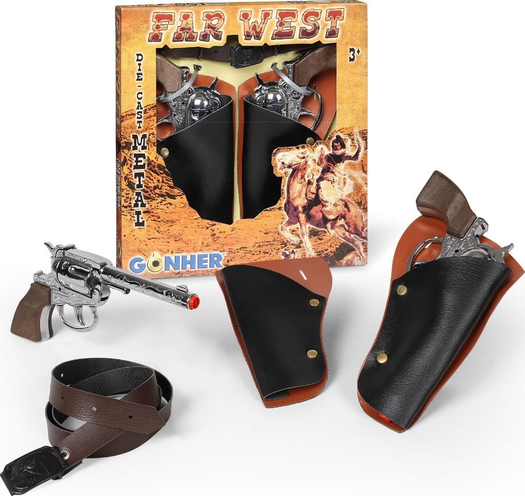 Cowboy Set - 2 revolvers with holster and belt - perfect gift for kids