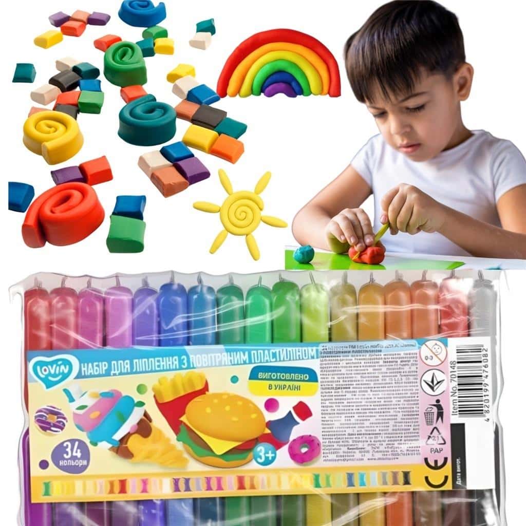 Light clay foam set - 34 colors of creative fun