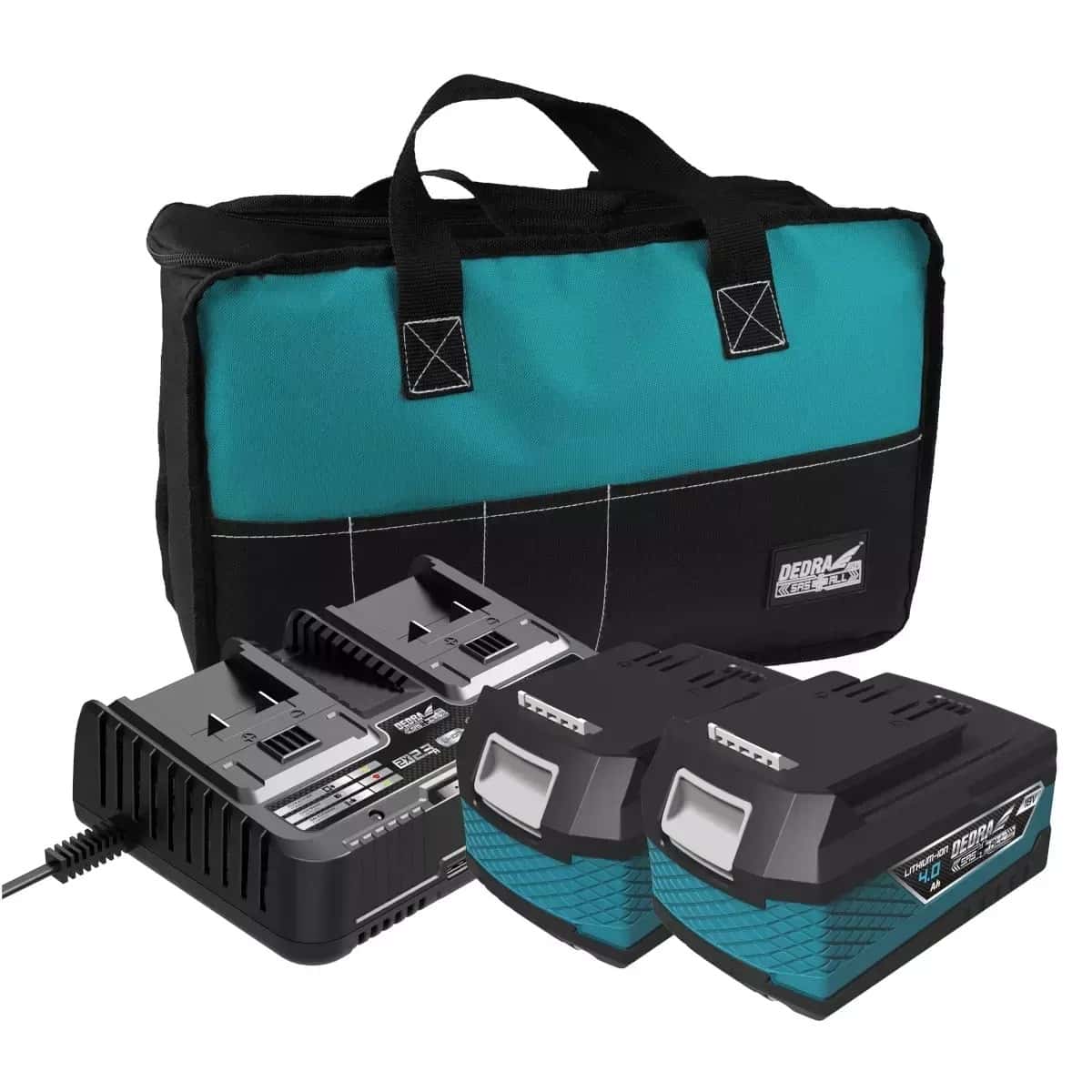 Dedra Cordless tool kit: bag, 2x 4.0Ah battery, charger - perfect gift
