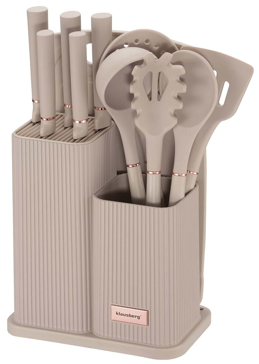 Klausberg Knife and Kitchen Utensil Set 12 pieces Beige - perfect for any kitchen