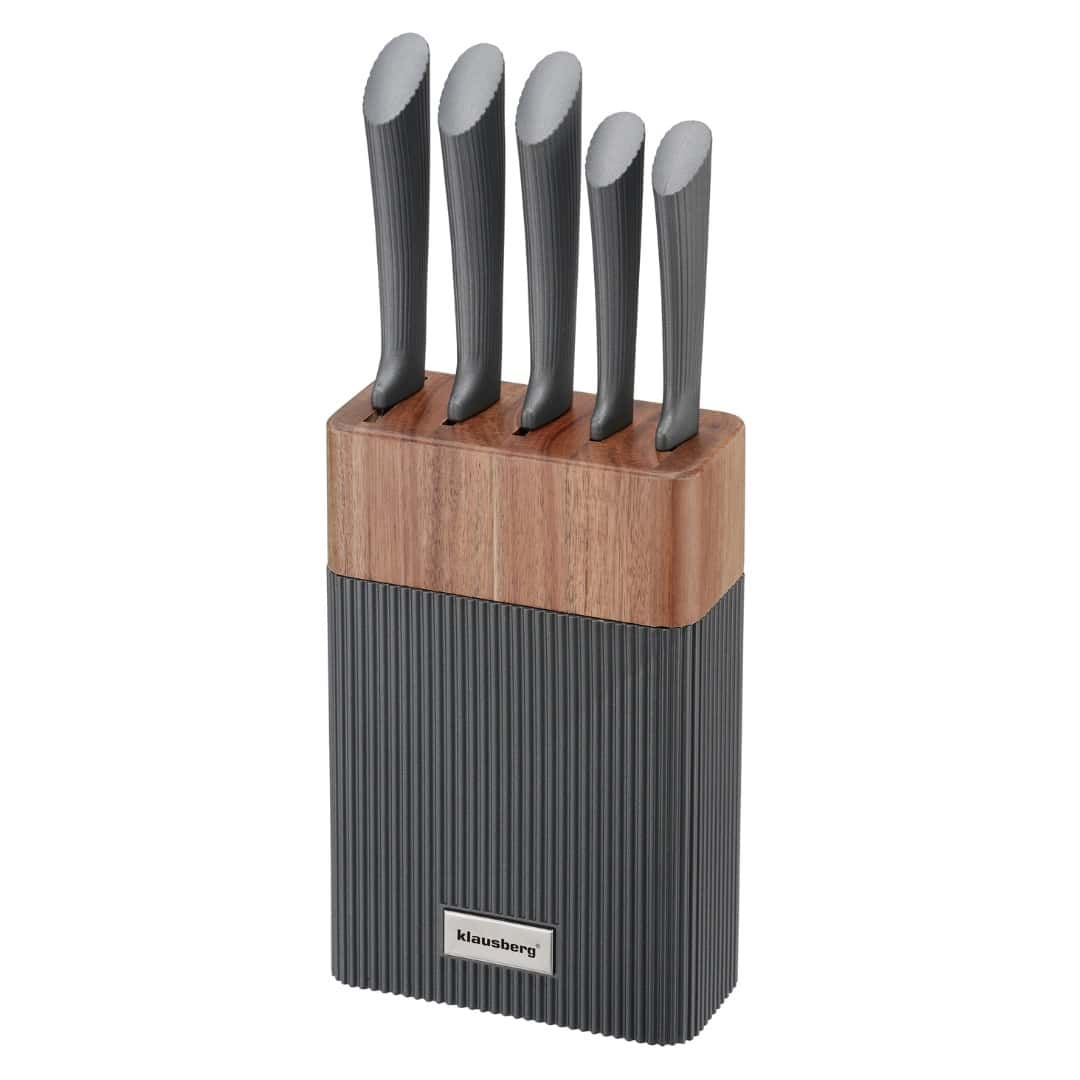 Klausberg Knife Set 6 pcs with acacia wood block KB-7979