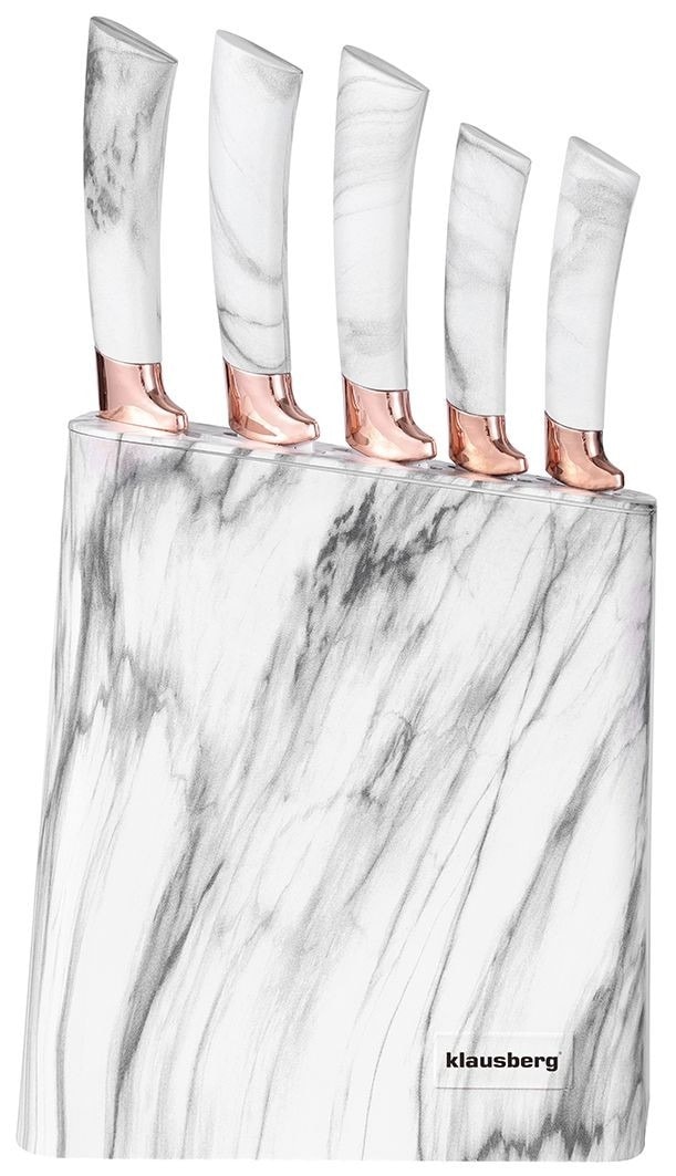 Klausberg Kitchen Knife Set KB-7769 - 6 pieces, white with brown pattern