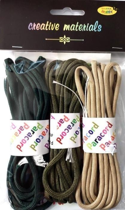 Paracord Set - Ropes 2.8m 3 Colors - ideal for camping