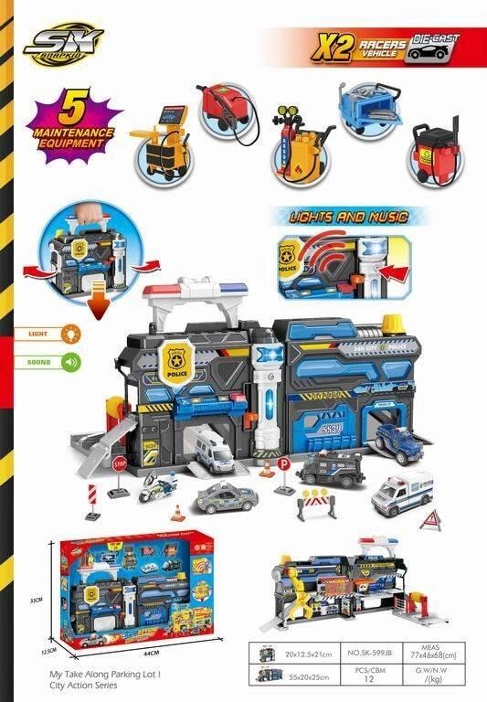 Parking set with vehicles and accessories - perfect gift for children