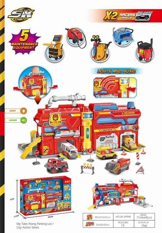 Maksik Parking set for children with accessories and vehicles