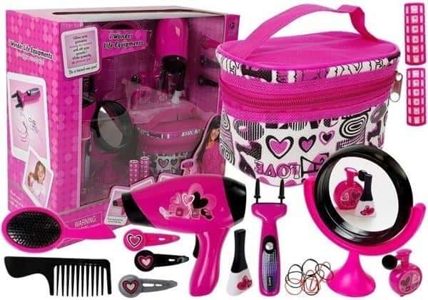 Beauty Set for Hair - Dryer, Braider, Varnishes and Hairpins for Little Stylists