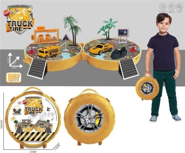 Merkpol 2-in-1 Construction Vehicle Set Truck Tire DIY - creative toy for children