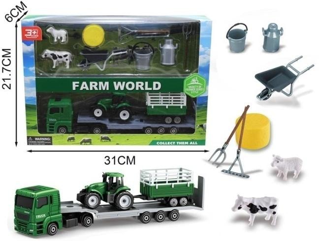 Farm World Agricultural Vehicle Set - Tractor, truck and animals for little farmers