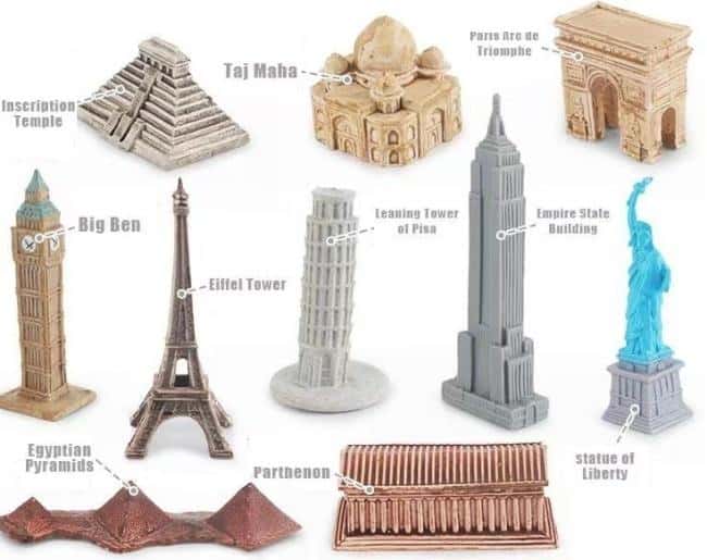 Set of famous buildings 10 pieces - miniature models of the world