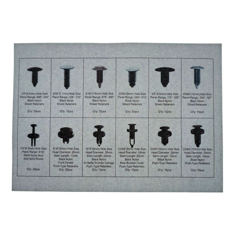 Car Clips - Set 192 pieces, universal mounting