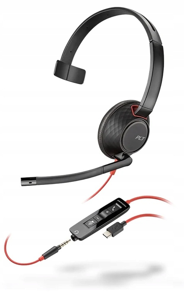 Poly Blackwire 5210 - USB-C Headset with Adapter